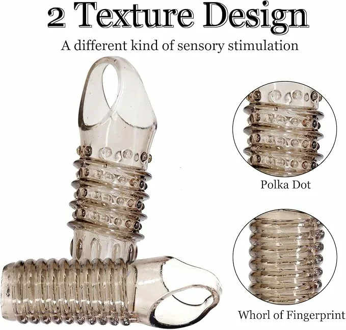 Penis Rings for Men, 2 Pcs Reusable Realistic Silicone Penis Enlarger Sleeves Delay Ejaculation Stronger Erection Enhancement