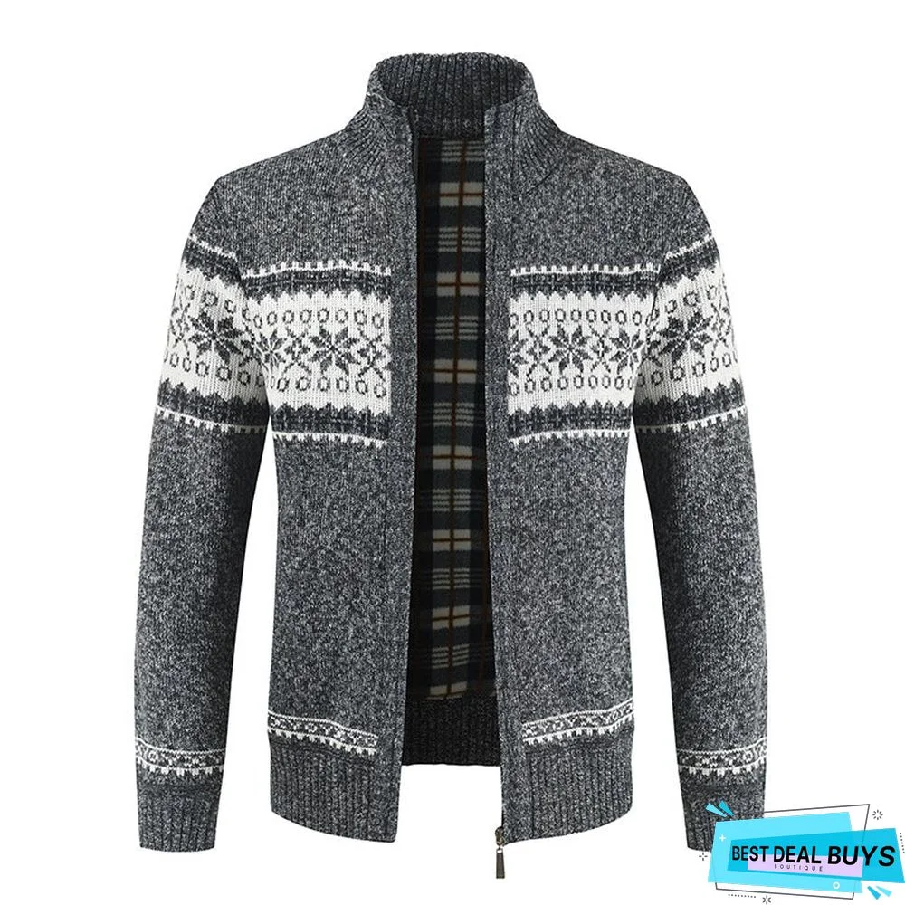 Men's Sweater with Color Matching Collar