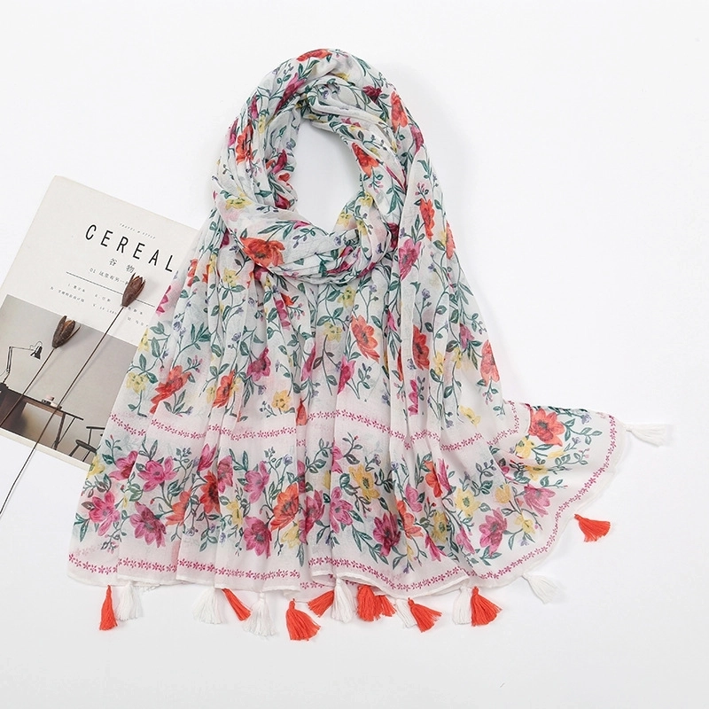 Women’S Bohemian Geometric Cotton And Linen Scarf