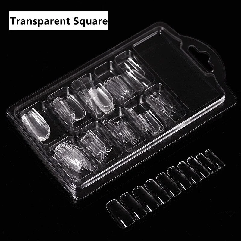 Full/Half Cover Fake Nail Artificial Press on Long Ballerina Clear/Natural/white False Nails Coffin Nails Art Tips Manicure Tool-Nail Inspo