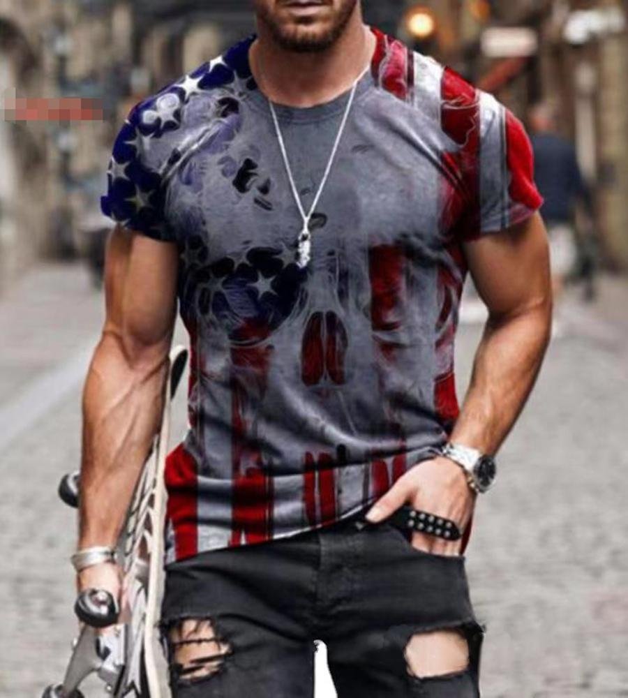 Men Skull Print Casual T-shirts