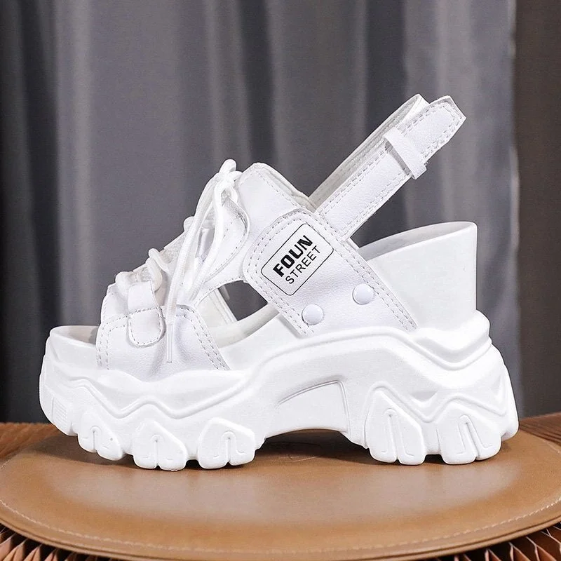 High Heels Sandals Women Shoes 2021 New Summer Wedges Height Increasing 11cm Ladies Sandal Platform Chunky Shoes Sandalias Mujer