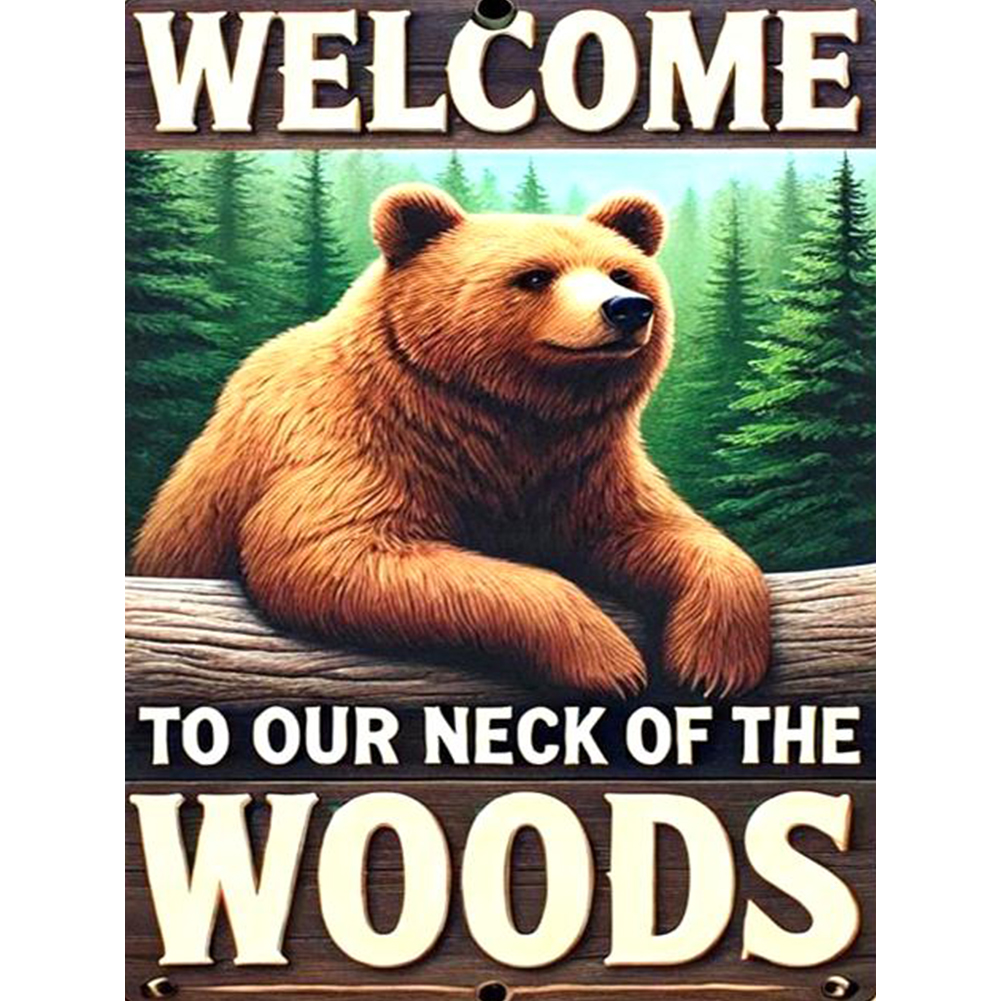 Forest Bear 30*40cm(canvas) full round drill diamond painting