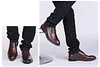 Flat Classic Men Dress Shoes Genuine Leather Wingtip Carved Italian Formal Oxford Shoes