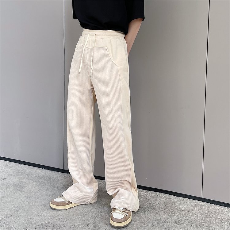 Dawfashion-Patchwork Knitted Casual Mopping Ins Loose Street Pants-Yamamoto Diablo Clothing