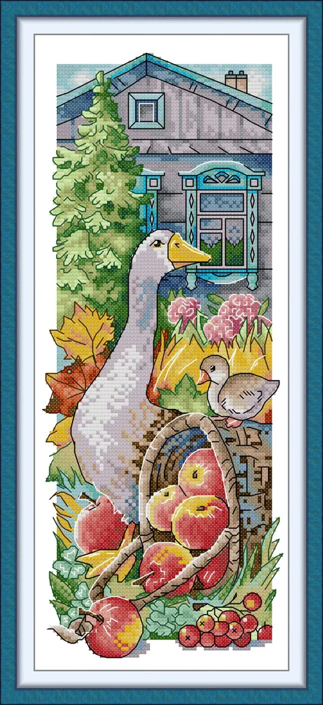 【Joy Sunday Brand】Rural Life 2 17*40cm 14CT Stamped Cross Stitch gbfke