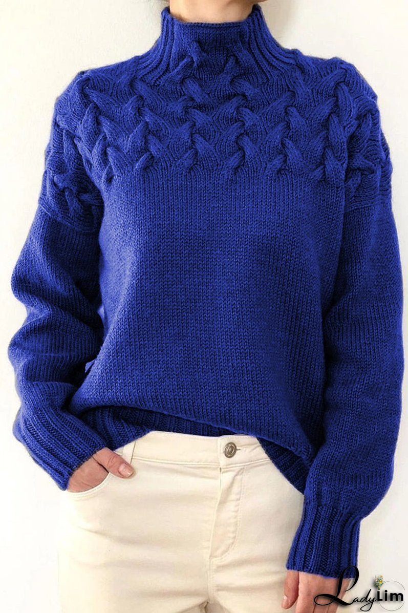Casual Solid Weave Turtleneck Sweaters(11 Colors)
