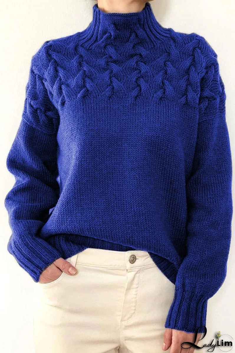 Casual Solid Weave Turtleneck Sweaters(11 Colors)