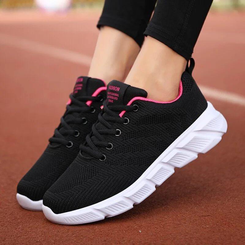 Qengg New Arrival Sneakers Women's Mixed Colors Air Mesh Flat Casual Shoes Woman Designer Black Breathable Spring Trendy Fashion