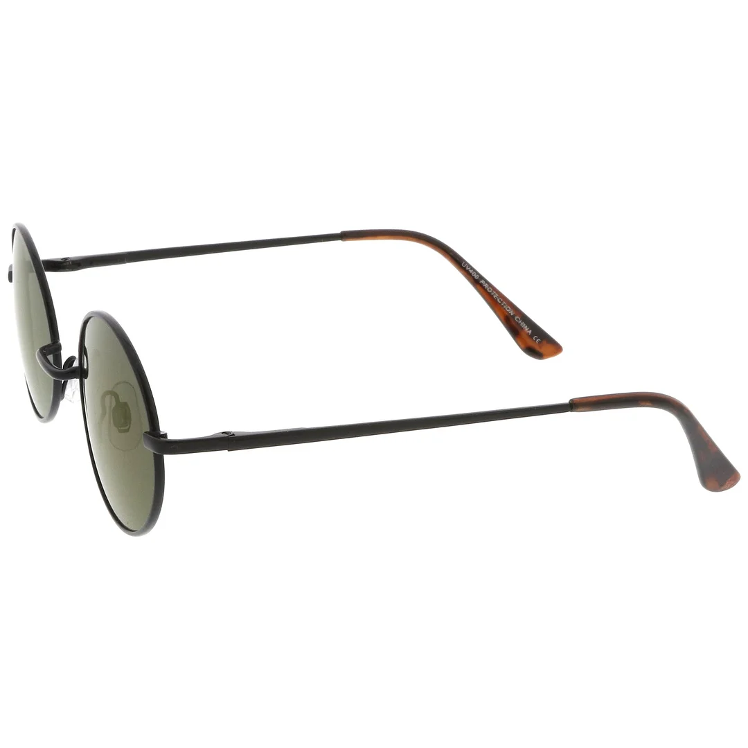 Classic Lightweight Slim Arms Colored Mirror Flat Lens Oval glasses 50mm