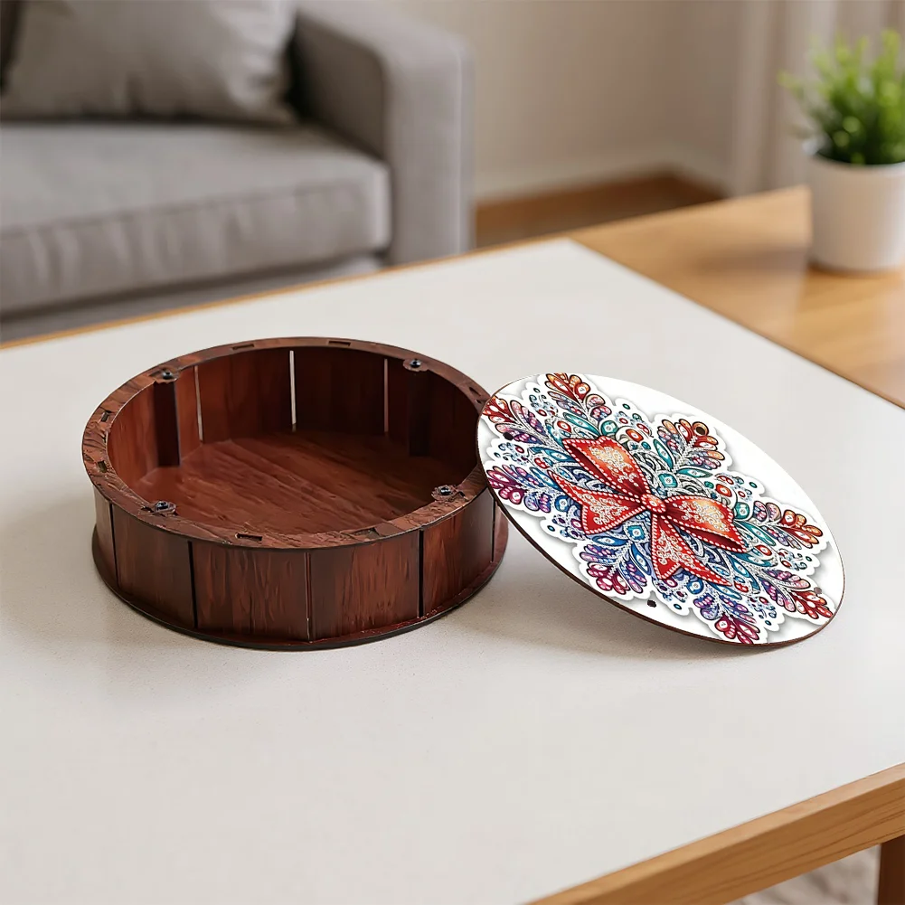 DIY Diamond Painting Storage Box Rhinestones Decorative Snack Case Kit (Bow)