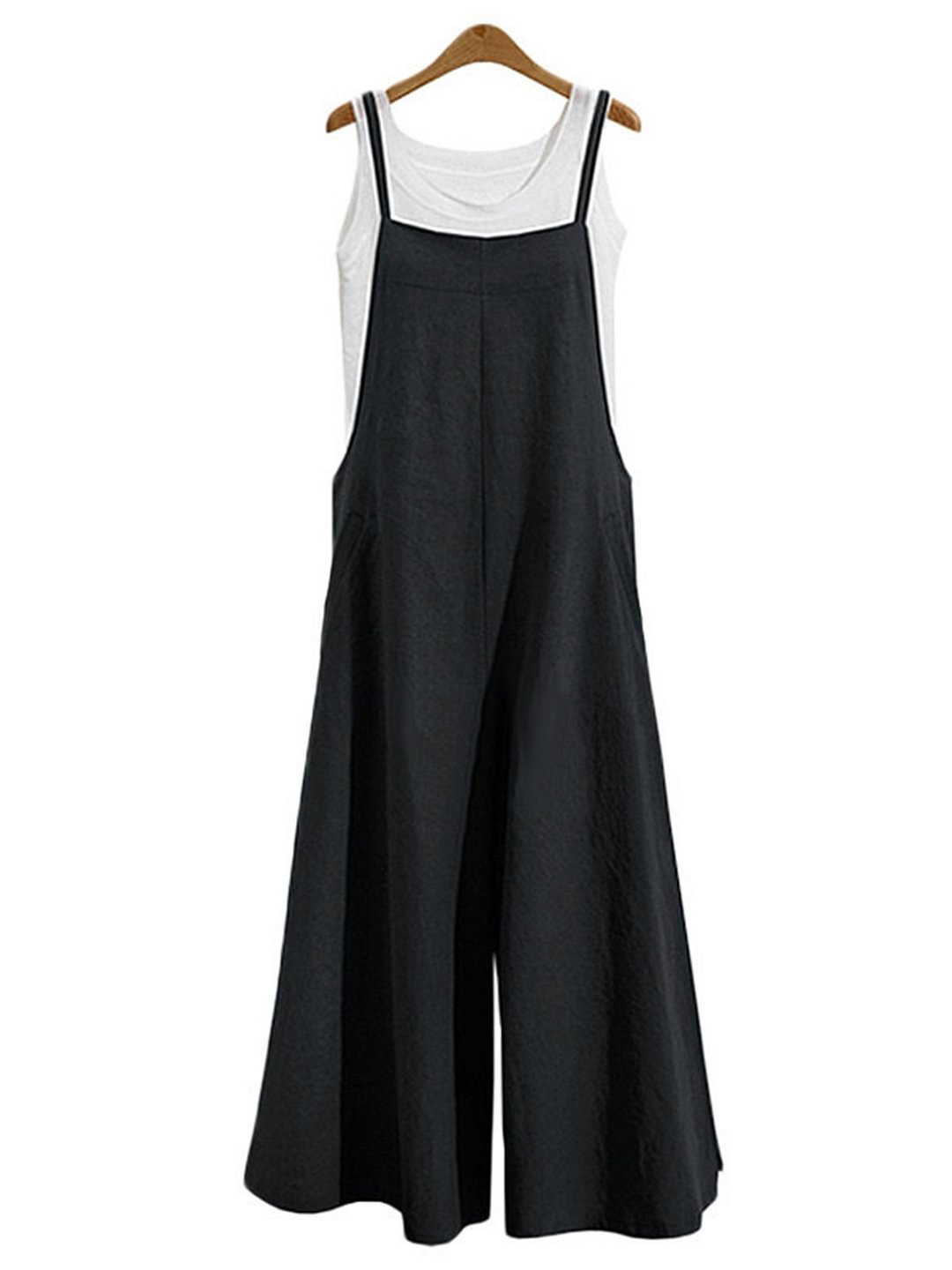 Pockets Casual Solid Plus Size Jumpsuit