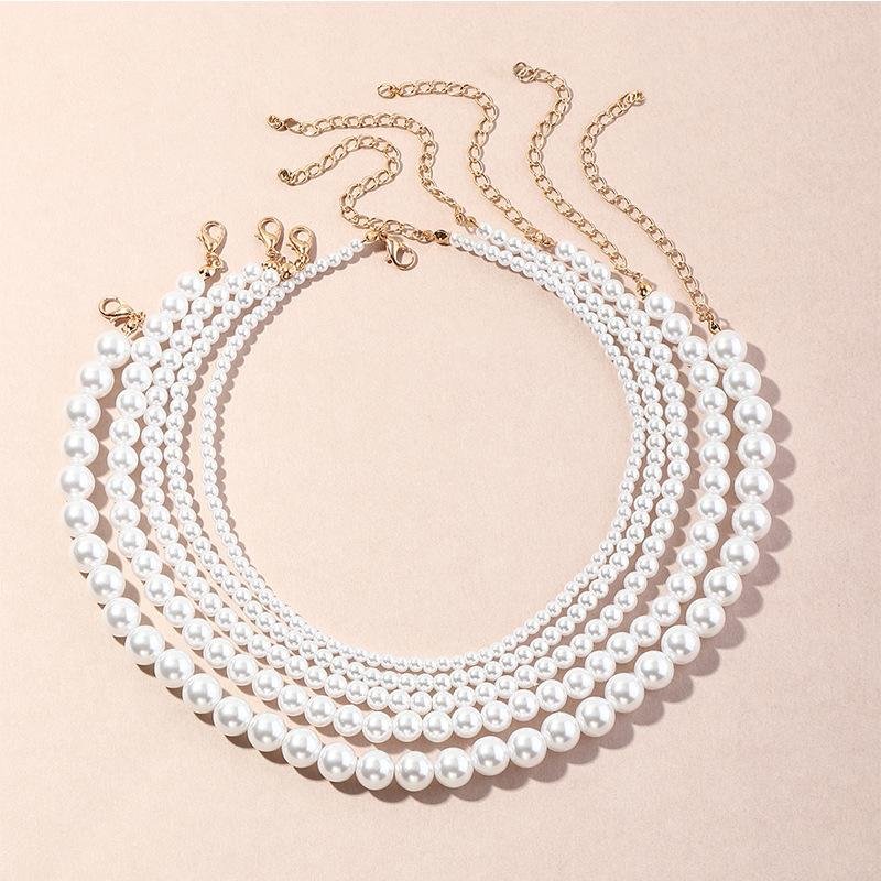 Fashion faux round pearl necklace-zachics