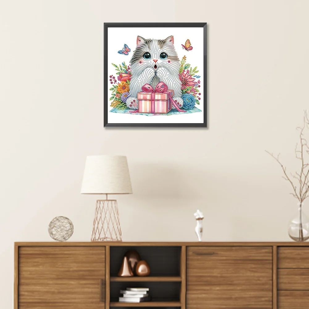 Special Shape Diamond Painting 30*30cm - Surprised Cat