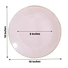 10 Pack | 10" Glossy Blush Rose Gold Round Plastic Dinner Plates With Gold Rim, Disposable Party Plates
