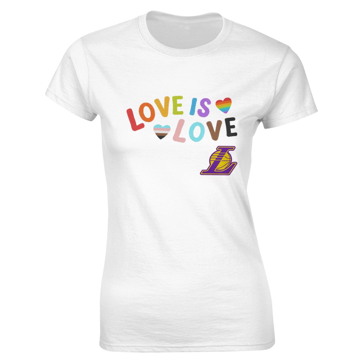 Los Angeles Lakers Love Pride Women's Soft Cotton T-Shirt