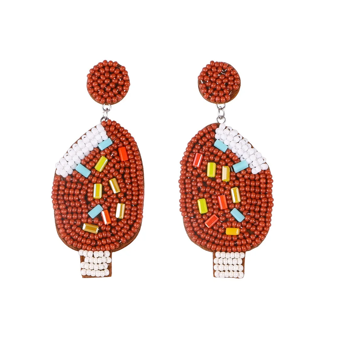 Dvacaman Bohemian Colourful Weave Beaded Flower Statement Drop Earrings Women Ethnic Handmade Seed Beads Dangle Earrings Jewelry