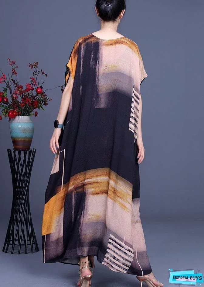 Vintage Navy Print Button Cardigans Two Pieces Set