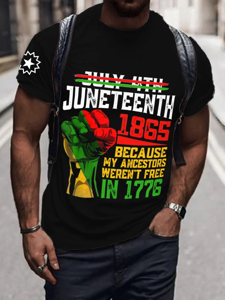 BrosWear Men's Juneteenth 1865 Because My Ancestors Weren't Free in 1776 T Shirt