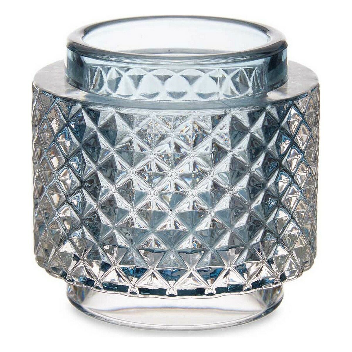 Candleholder Gift Decor Blue Glass 9 x 8,8 x 9 cm