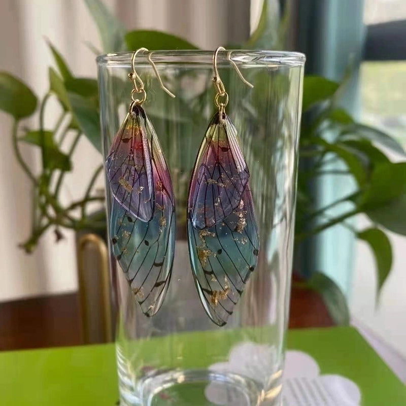 1 Pair Minimalist Wings Copper Epoxy Women’s Drop Earrings