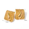 Stylish Texture 18K Golden Silver Earrings
