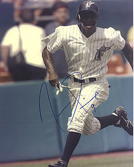 JUAN PIERRE FLORIDA MARLINS ACTION SIGNED 8x10