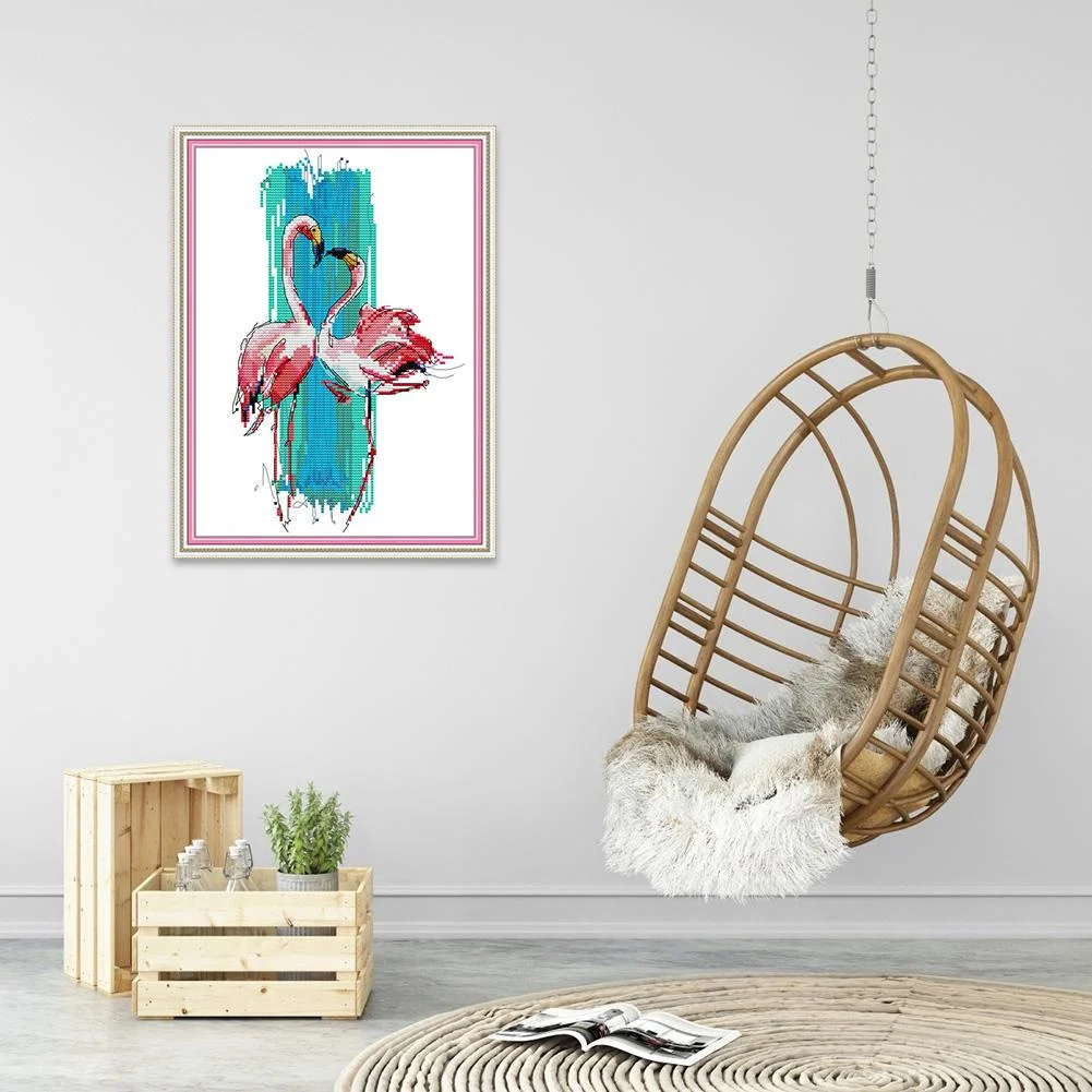 14ct Stamped Cross Stitch - Flamingo(25*33cm)