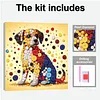 Framed Dog - DIY Button Art Painting Kit for Creativity DIY Pearl Dot Crafts for Gift Home Wall Decor 30*30CM