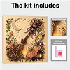 Halloween Bead Art DIY Pearl Painting Kit with Frame 20x20cm(witch broom)