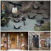12 pièces Autocollant mural chauve-souris effrayantes d'Halloween