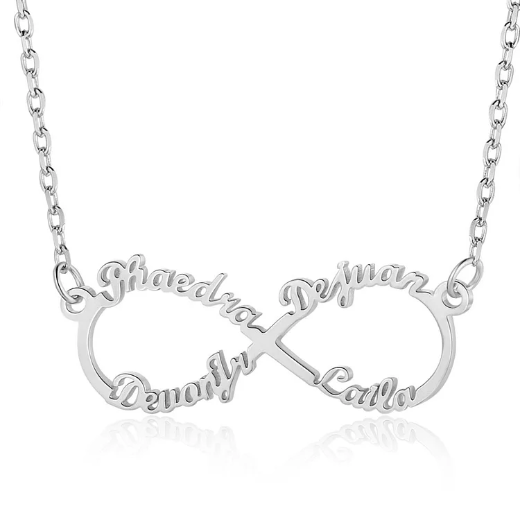 Personalized Kid's Name Necklace Custom 4 Names Infinity Necklace