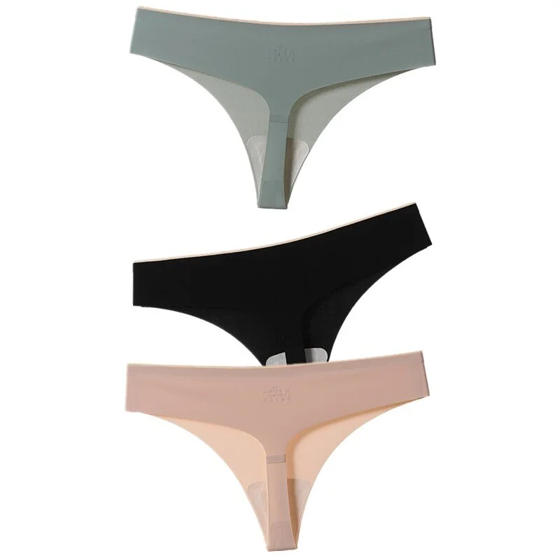 3pcs/Set Women Panties Underwear Ultra-thin Seamless Briefs Comfort low-Rise G String Thongs Sexy Lingerie New Hot Bikini T Back