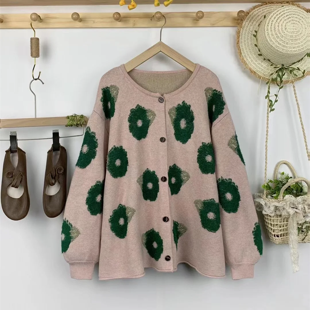Chicfifth Sweater Women Winter Long Sleeve High Quality Autumn Vintage Top Knitted Cardigan