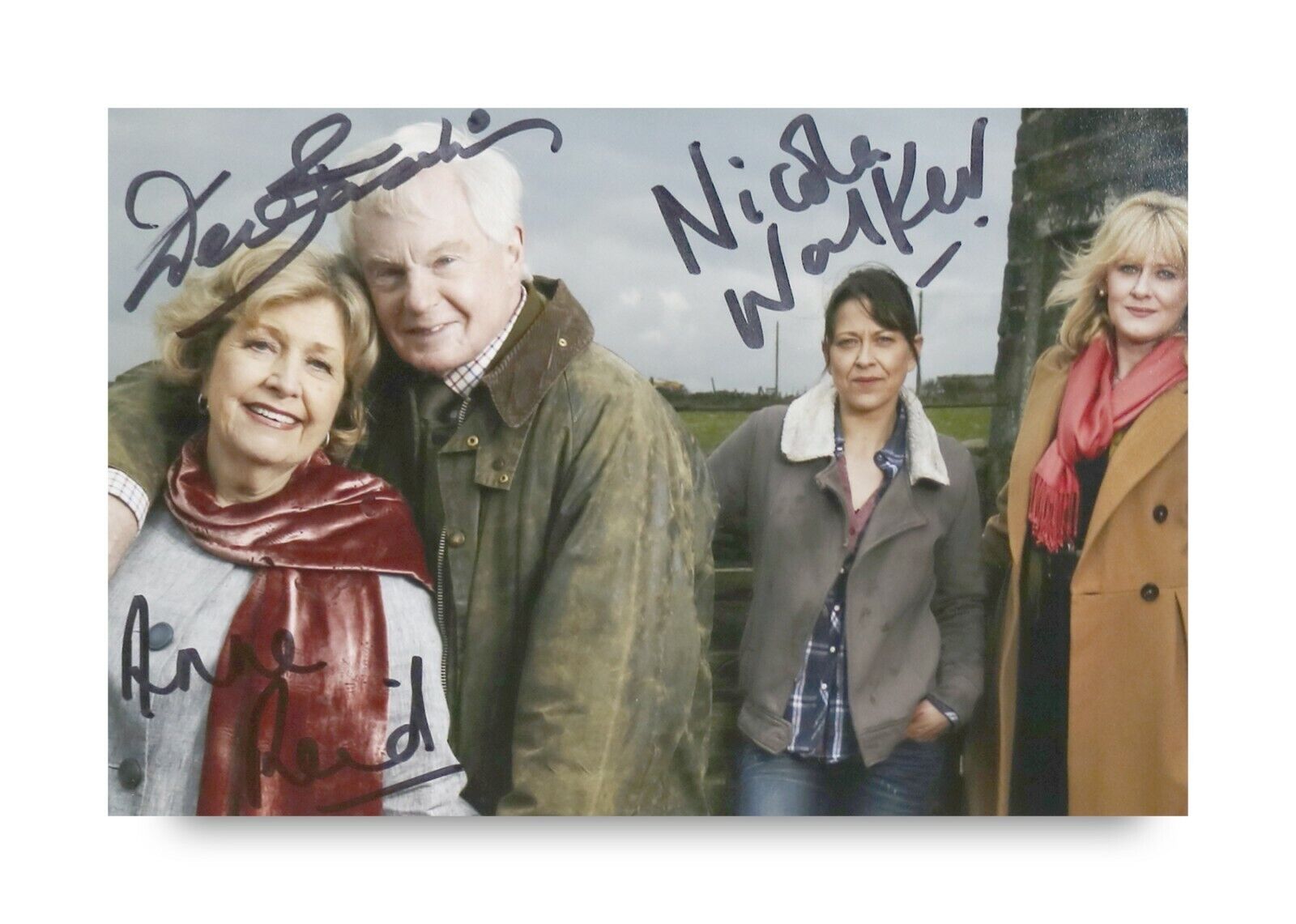 Derek Jacobi Anne Reid Nicola Walker Signed 6x4 Photo Poster painting Last Tango Autograph + COA