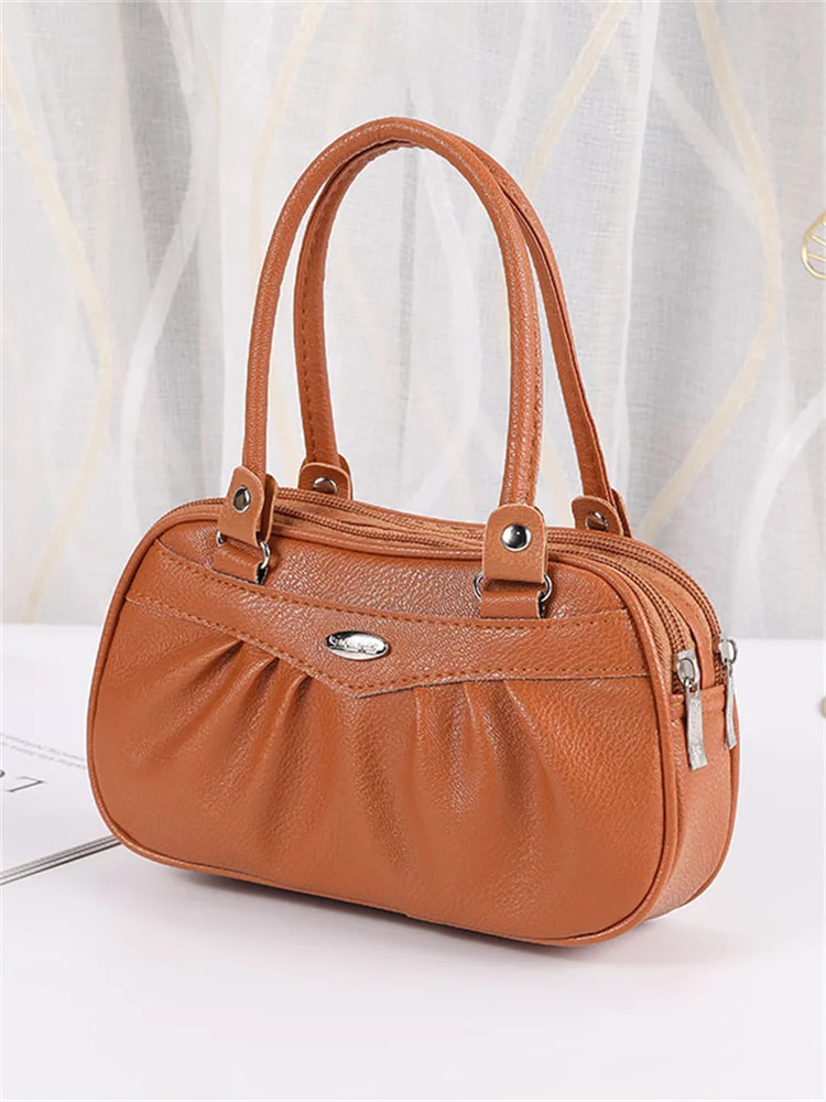 Cute Pleated Utility Portable Handbag