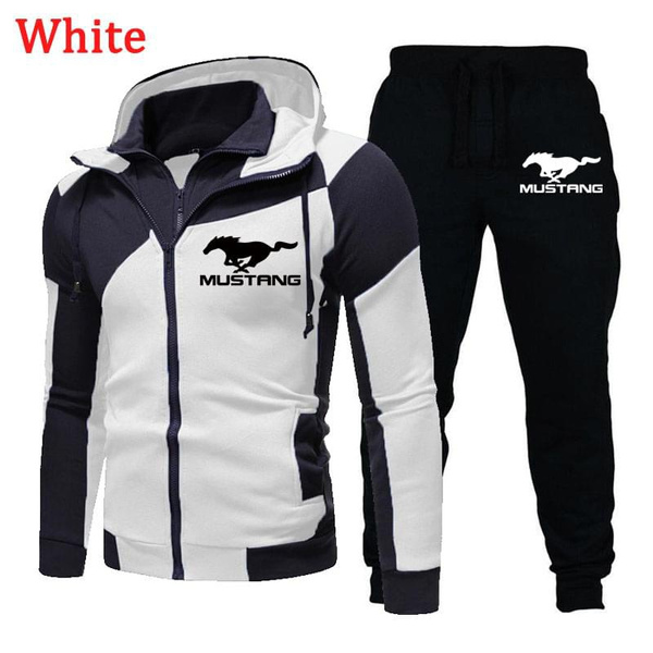 Mustang Fashion Men's Hooded Set Double Zipper Jacket Mens