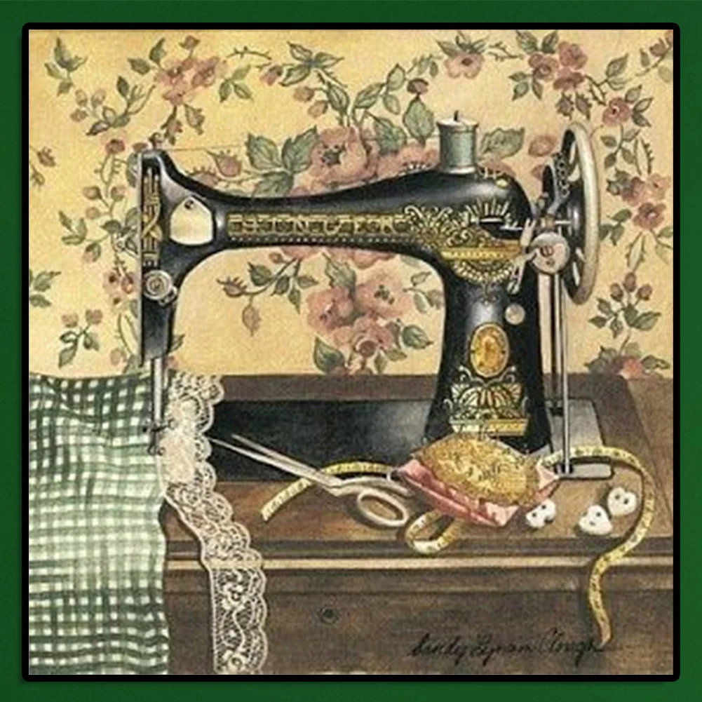 Full Round Diamond Painting 30*30cm - Sewing Machine