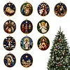 12Pcs Diamond Painting Christmas Ornaments for Adults Round Acrylic DIY