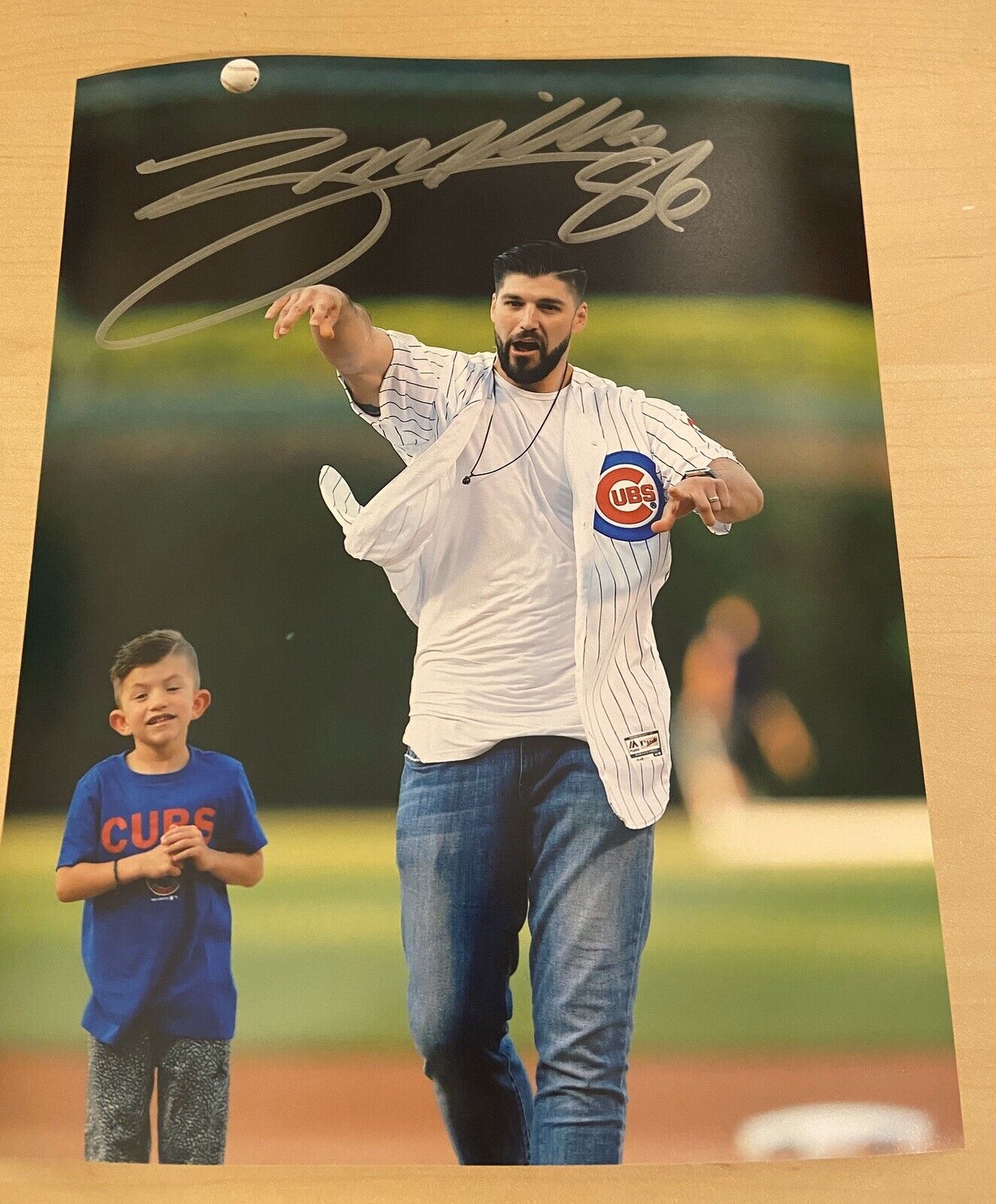 Zach Miller Chicago Cubs First Pitch Autographed Signed 8X10 Photo Poster painting W/COA