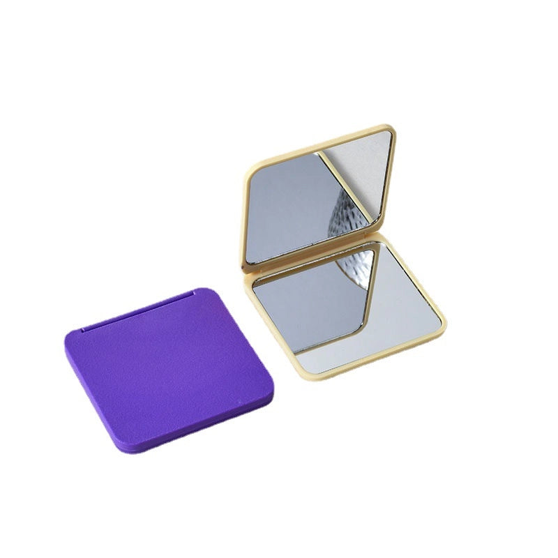 Small Mirror Carry-on Mini Makeup Mirror Double-sided Portable Student Dormitory Handheld Folding Mirror Household Female