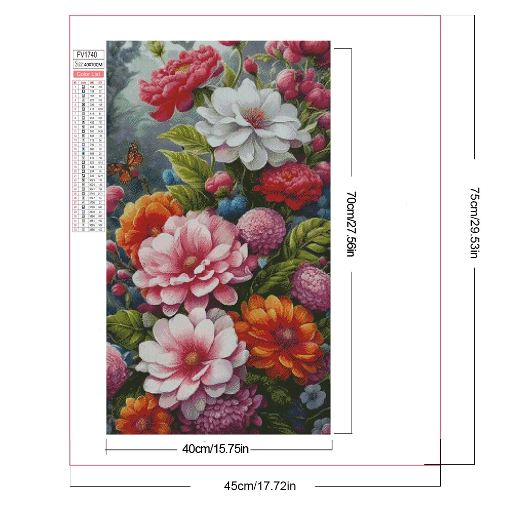 Partial AB Diamond Painting - Full Round Drill - Rose(Canvas|45*75cm)