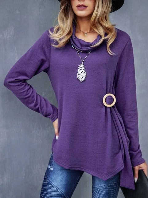 Casual Crew Neck Casual Long Sleeve Shirts & Tops