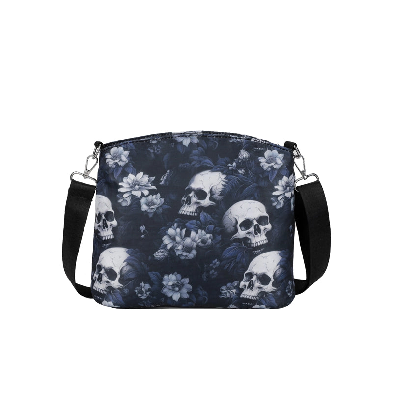 Halloween Women’s Skull Streetwear Square Zipper Shoulder Bag Underarm Bag