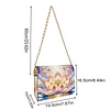 (US Local)DIY Lotus Diamond Art Wooden Coin Pouch with Chain 5D Diamond Painting Purse