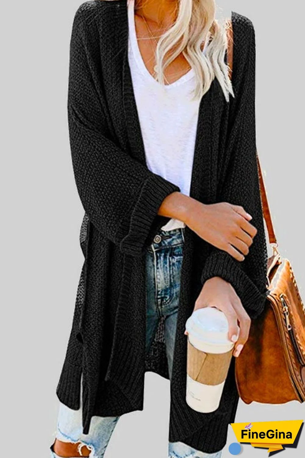 Solid Simple Long Cardigan