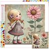Diamond Painting -DIY Full Square Drill Fresh Flower Girl(35*35CM)