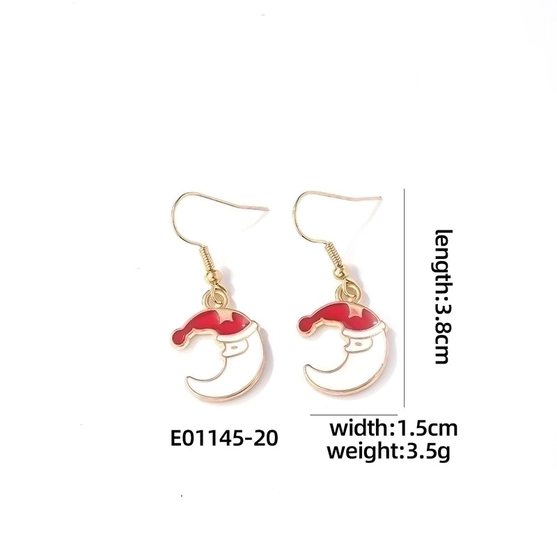 1 Pair Casual Cute Sweet Christmas Tree Santa Claus Christmas Socks Plating 304 Stainless Steel K Gold Plated Drop Earrings