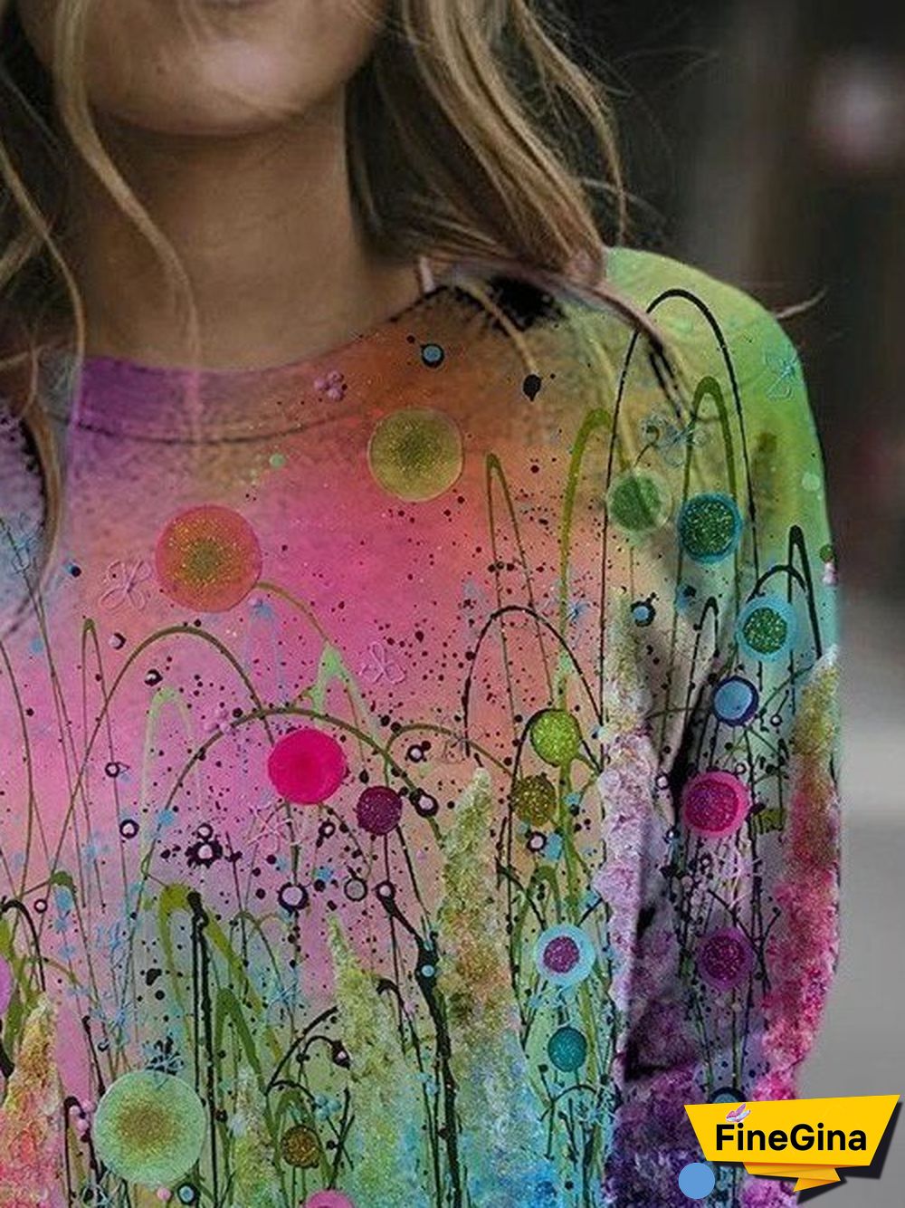 Colorful Dandelion Painting Print Fleece Sweatshirts