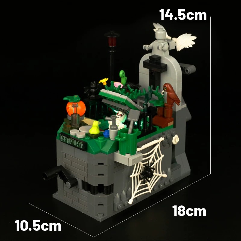 341 PCS Holiday Series MOC Vampire's Cemetery Halloween Pumpkin Holiday Gift DIY Model Assembled Building Block Toy